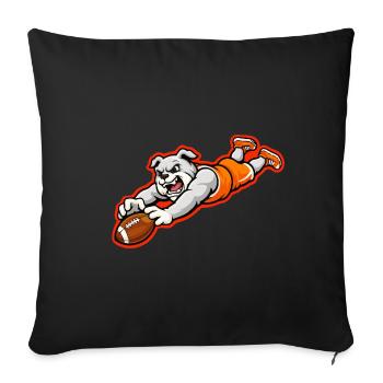 Bulldog Football Dive Catch Mascot - Sofa pillowcase 17,3'' x 17,3'' (45 x 45 cm) - black - Front