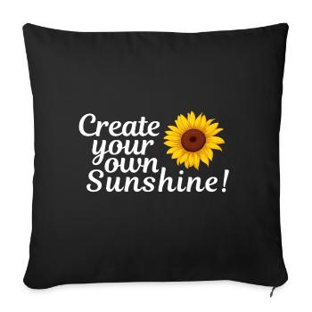 Sensation de tournesol : votre propre soleil - Housse de coussin décorative 45 x 45 cm - noir - Devant