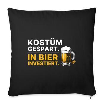 Costume saved, invested in beer Saying Carnival - Sofa pillowcase 17,3'' x 17,3'' (45 x 45 cm) - black - Front