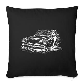 Chevy Bel Air 1954 - Vintage Classic Pin Up - Housse de coussin décorative 45 x 45 cm - noir - Devant