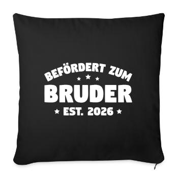 Promoted to Brother 2026 – Big Brother Gift - Sofa pillowcase 17,3'' x 17,3'' (45 x 45 cm) - black - Front