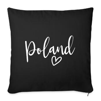 Poland Heart Women's Love Poland - Sofa pillowcase 17,3'' x 17,3'' (45 x 45 cm) - black - Front