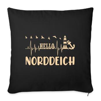Norddeich MOIN Wadden Sea North Sea Holiday - Sofa pillowcase 17,3'' x 17,3'' (45 x 45 cm) - black - Front