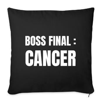 Défi final : cancer – t-shirt humour combat - Housse de coussin décorative 45 x 45 cm - noir - Devant