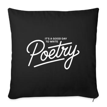 Écriture de poésie sur Black Tee - Housse de coussin décorative 45 x 45 cm - noir - Devant