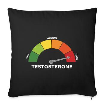 Testosterone Weight Training Gym Pumper Low Cortisol JGA - Sofa pillowcase 17,3'' x 17,3'' (45 x 45 cm) - black - Front