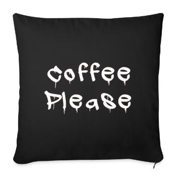 COFFEE_PLEASE - Housse de coussin décorative 45 x 45 cm - noir - Devant