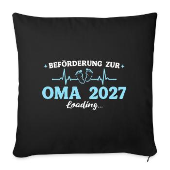 Oma 2027 Beförderung Großmutter Geschenk - Sofakissenbezug 45 x 45 cm - Schwarz - Vorne