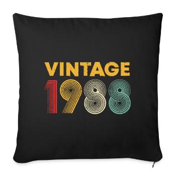 Vintage 1988 Retro Yearprint - Sofa pillowcase 17,3'' x 17,3'' (45 x 45 cm) - black - Front