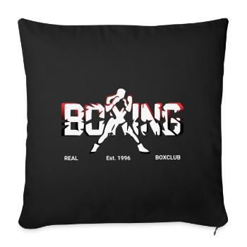 Logo boxe boxe - Housse de coussin décorative 45 x 45 cm - noir - Devant