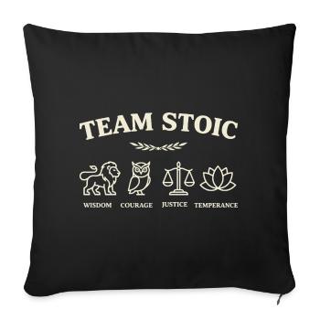 Team Stoische Tugenden - Sofakissenbezug 45 x 45 cm - Schwarz - Vorne