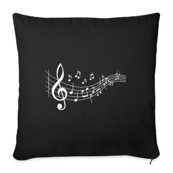 Notes de musique Clés Musiciens Professeurs de musique - Housse de coussin décorative 45 x 45 cm - noir - Devant