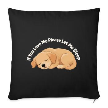 Chiot endormi - Housse de coussin décorative 45 x 45 cm - noir - Devant