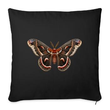 Cecropia Moth Hyalophora cecropia - Sofa pillowcase 17,3'' x 17,3'' (45 x 45 cm) - black - Front