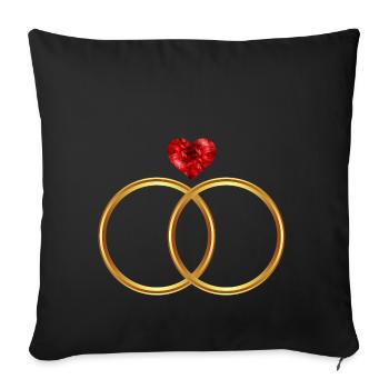 wedding anniversary, bridal shower, l - Sofa pillowcase 17,3'' x 17,3'' (45 x 45 cm) - black - Front