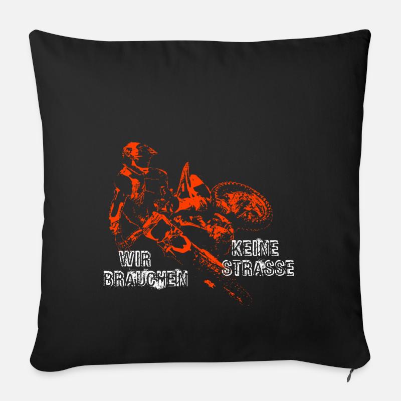 Motocross - Sofakissenbezug 45 x 45 cm - Schwarz