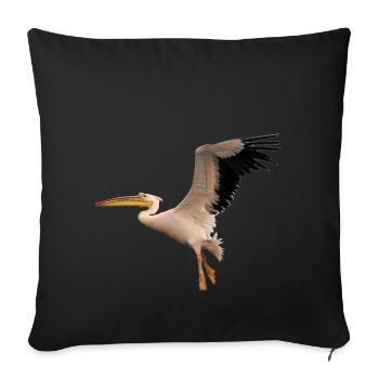vogel1 oiseau Pélican Pélican - Housse de coussin décorative 45 x 45 cm - noir - Devant