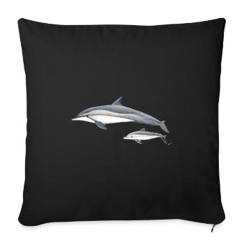 Dolphin acrobat - Long-beaked dolphin - Dauphin - Sofa pillowcase 17,3'' x 17,3'' (45 x 45 cm) - black - Front