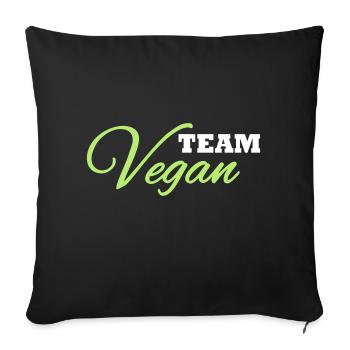 équipe Vegan - Housse de coussin décorative 45 x 45 cm - noir - Devant