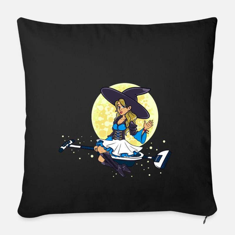Hexe Reinigung Unternehmen Putzfrau Geschenk - Sofakissenbezug 45 x 45 cm - Schwarz