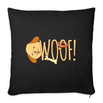 Woof Dog - Housse de coussin décorative 45 x 45 cm - noir - Devant