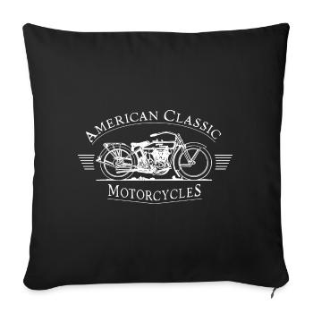 motos classiques américaines - blanc - Housse de coussin décorative 45 x 45 cm - noir - Devant