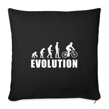 EVOLUTION Rad Radfahrer Fahrrad Radsport Geschenk - Sofakissenbezug 45 x 45 cm - Schwarz - Vorne