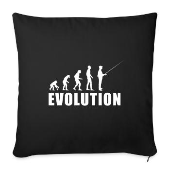 EVOLUTION fisherman angler gift - Sofa pillowcase 17,3'' x 17,3'' (45 x 45 cm) - black - Front