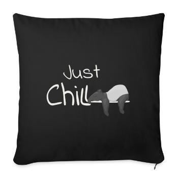 Just Chill Tapir Funny Casual Chiller Gift - Sofa pillowcase 17,3'' x 17,3'' (45 x 45 cm) - black - Front