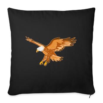 Aigle Oiseau de proie - Housse de coussin décorative 45 x 45 cm - noir - Devant