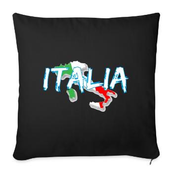 Italie Edo botte blanche - Housse de coussin décorative 45 x 45 cm - noir - Devant