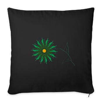 green flower - Sofa pillowcase 17,3'' x 17,3'' (45 x 45 cm) - black - Front
