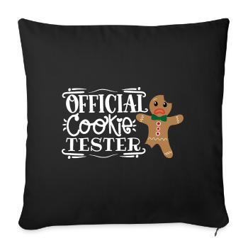 Official cookie tester - Sofa pillowcase 17,3'' x 17,3'' (45 x 45 cm) - black - Front