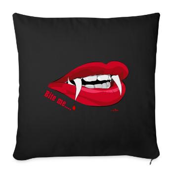 Bite me ... - Sofa pillowcase 17,3'' x 17,3'' (45 x 45 cm) - black - Front
