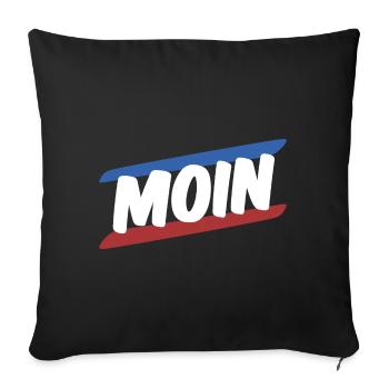 Blau Weiß Rot Moin Norddeutschland Rostock Spruch - Sofakissenbezug 45 x 45 cm - Schwarz - Vorne