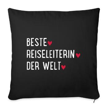 beste reiseleiterin - Sofakissenbezug 45 x 45 cm - Schwarz - Vorne