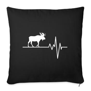 elk - Sofa pillowcase 17,3'' x 17,3'' (45 x 45 cm) - black - Front
