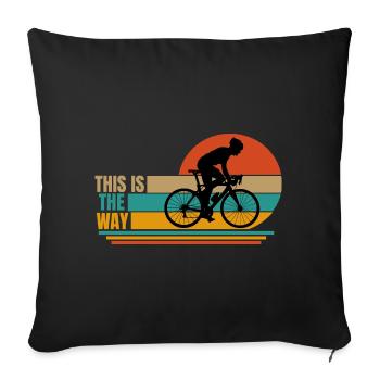 cycling. this the way - Sofa pillowcase 17,3'' x 17,3'' (45 x 45 cm) - black - Front
