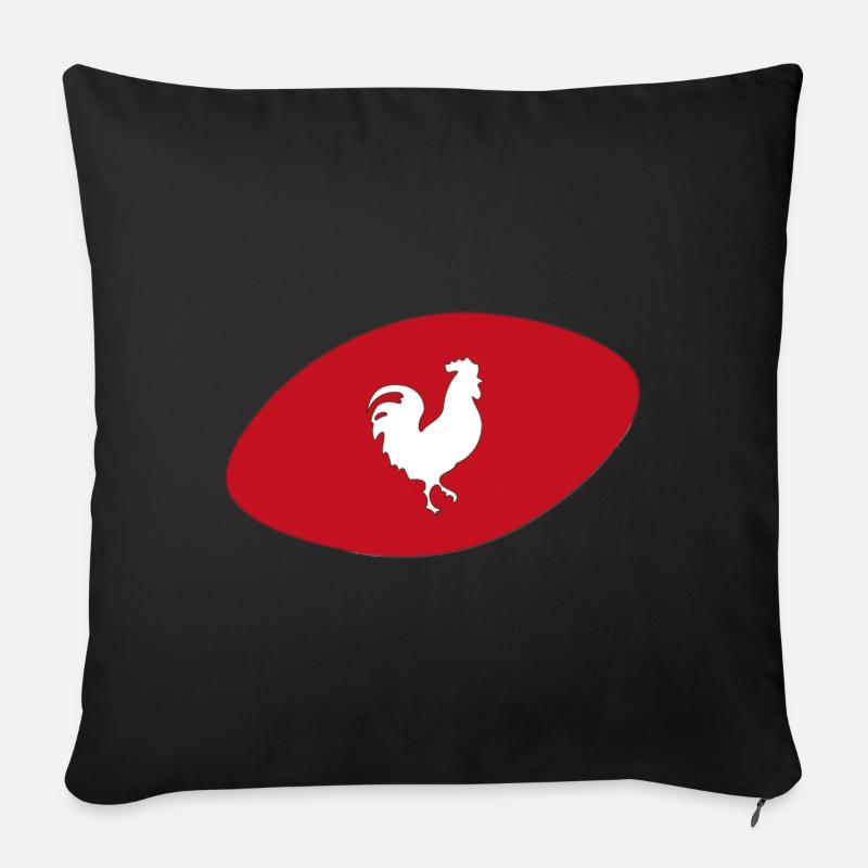 RUGBY - XV - Frankreich - Sofakissenbezug 45 x 45 cm - Schwarz