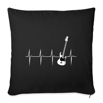 heartbeat bass guitar - Sofa pillowcase 17,3'' x 17,3'' (45 x 45 cm) - black - Front