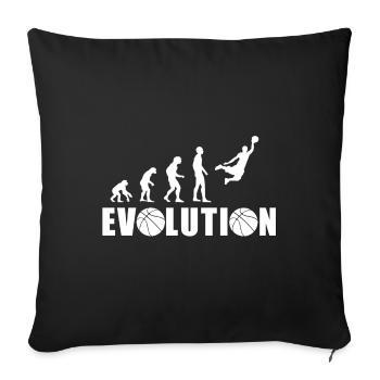 EVOLUTION BASKET Geschenk Basketball - Sofakissenbezug 45 x 45 cm - Schwarz - Vorne