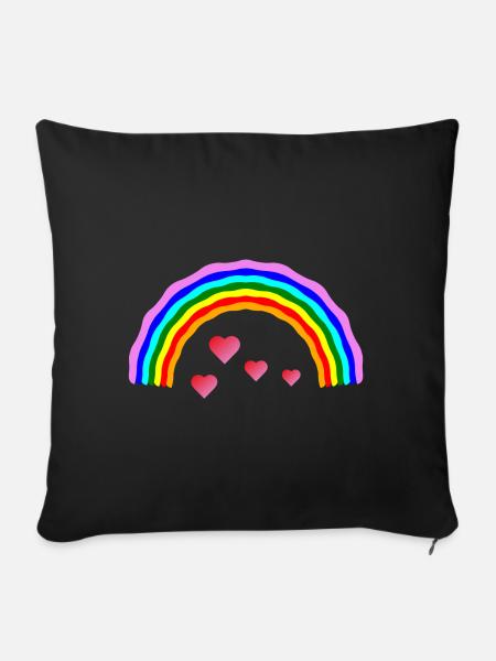 Regenbogenherz Regenbogenherz - Sofakissenbezug 45 x 45 cm - Schwarz