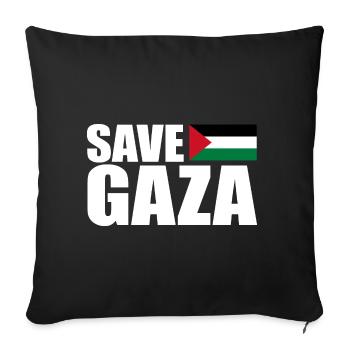 Save gaza - Housse de coussin décorative 45 x 45 cm - noir - Devant