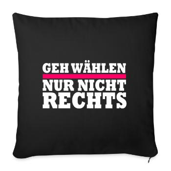 GEH WÄHLEN - Sofakissenbezug 45 x 45 cm - Schwarz - Vorne