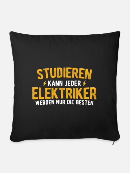 Elektriker Strom Elektrik - Sofakissenbezug 45 x 45 cm - Schwarz