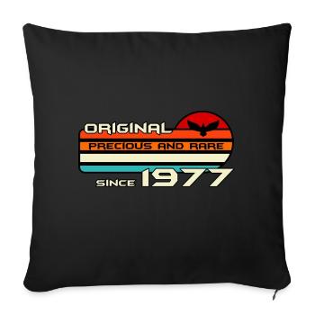 original 1977 anniversaire 45 ans 45e anniversaire - Housse de coussin décorative 45 x 45 cm - noir - Devant