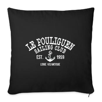 Le Pouliguen sailing club - Housse de coussin décorative 45 x 45 cm - noir - Devant