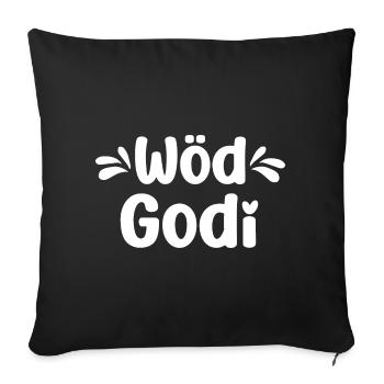 Wöd Godi Tolle Godi Taufpatin Österreich Sprüche - Sofakissenbezug 45 x 45 cm - Schwarz - Vorne