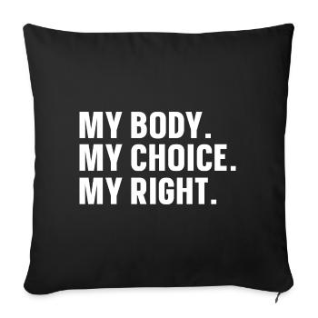 Mon corps, ma décision - Housse de coussin décorative 45 x 45 cm - noir - Devant