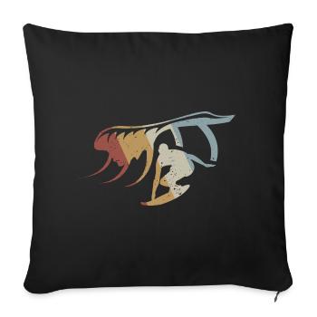 Surfing Retro Style Vintage - Sofa pillowcase 17,3'' x 17,3'' (45 x 45 cm) - black - Front